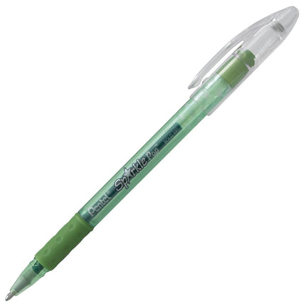 Pentel Sparkle Pop Metallic Gel Pen, (1.0mm) Bold Line, Green/Blue Ink, Box of 12 Pens (K91-DD)