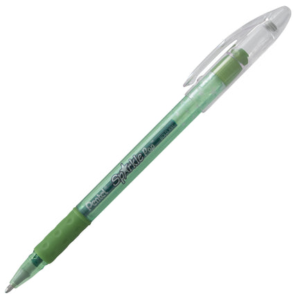Bolígrafo de gel metálico Pentel Sparkle Pop, (1.0 mm) trazo grueso, tinta verde/azul, caja de 12 bolígrafos (K91-DD)