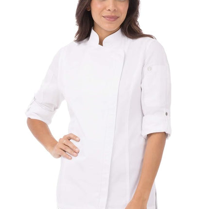 Chef Works Women's Hartford Chef Coat Jacket, White, Large