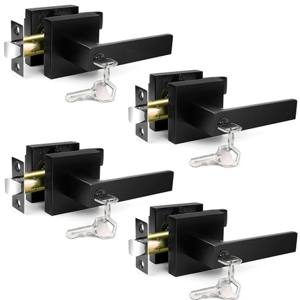 YYTDZSW Matte Black Door Handles 4-Pack, Interior 