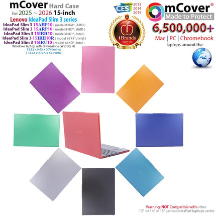 mCover Case ONLY Compatible for 2025-2026 15" Lenovo IdeaPad Slim 3 15AHP10 / 15ARP10 / 15IRH10 / 15IRU10 Series Windows Computers (NOT Fitting Any Other Lenovo Models) (Black)