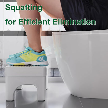 Kzeirm 9 inch Toilet Step Stool Squat Adult, Upgraded Toilet Feet Stool, Bathroom Poop Stools for Adults, Pooping Stool Strong Loading Bear Capacity, White, 1 Pack