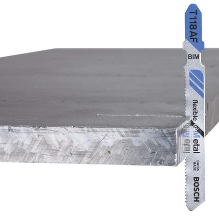 Bosch T118G 5-Piece 3-5/8 In. 36 TPI Basic for Metal T-Shank Jig Saw Blades, Silver