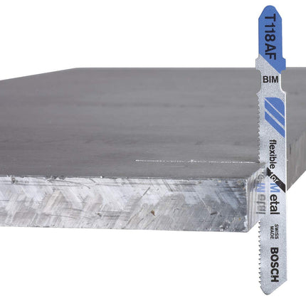 Bosch T318B 5-Piece 5-1/4 In. 14 TPI Basic for Metal T-Shank Jig Saw Blades