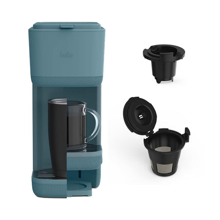 Bella – Cafetière à dosette individuelle, compatible avec les dosettes K-Cup et le café moulu, avec accessoires amovibles, réglables, réutilisables et lavables au lave-vaisselle, arrêt automatique, infuse de 17 cl à