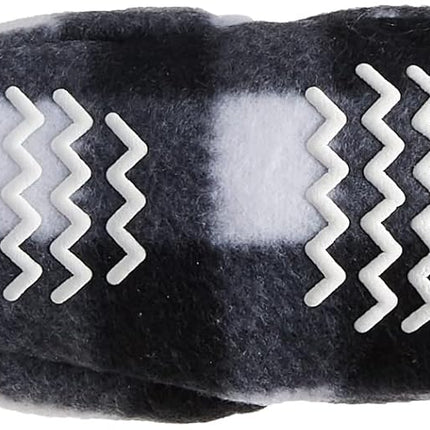 Hudson Baby Unisex Baby Cozy Fleece and Faux Sherpa Booties, Black White Plaid, 18-24 Months