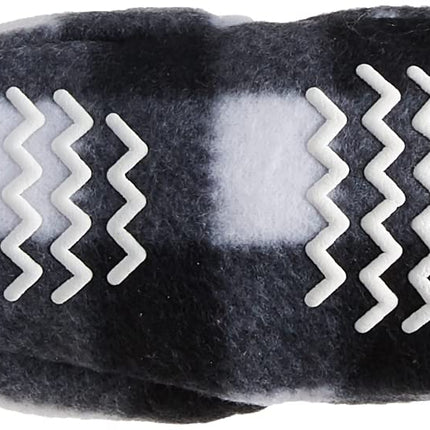 Hudson Baby Unisex Baby Cozy Fleece and Faux Sherpa Booties, Black White Plaid, 18-24 Months