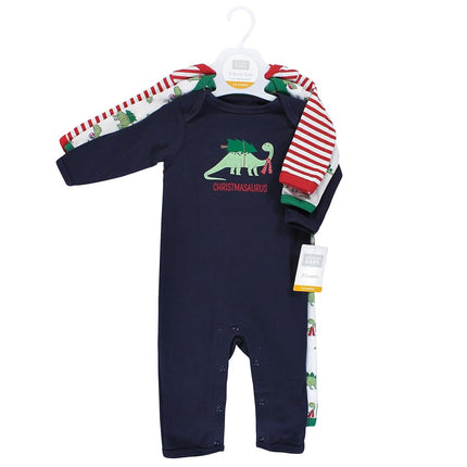 Hudson Baby grenouillères en coton pour bébés filles, Christmasaurus, 3-6 mois