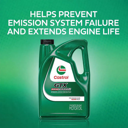 Castrol 03111 GTX High Mileage 10W-40 Motor Oil - 5 Quart