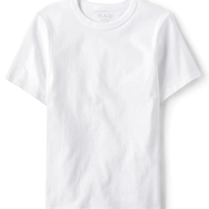 The Children's Place Boys' Basic Short Sleeve Tee, Blue/Grey/Red/White 4-Pack, Small