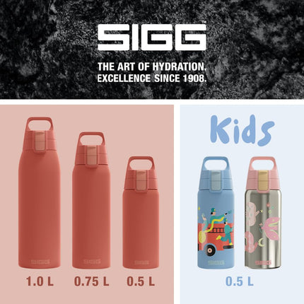 SIGG - Insulated Water Bottle - Shield Therm One - Suitable for Carbonated Beverages - Leakproof - Dishwasher Safe - BPA Free - 90% Recycled Stainless Steel - 0,5L / 0,75L / 1L