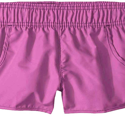 Kanu Surf Boardshort de Playa de Secado Rápido con Cintura Elástica para Niñas Sandy UPF 50+, Morado Liso, 12-14