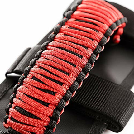 Rugged Ridge | Grab Handle Kit, Paracord, Red/Black | 13505.31 | Fits 1955-2023 Jeep CJ/Wrangler; 2020-2023 Jeep Gladiator