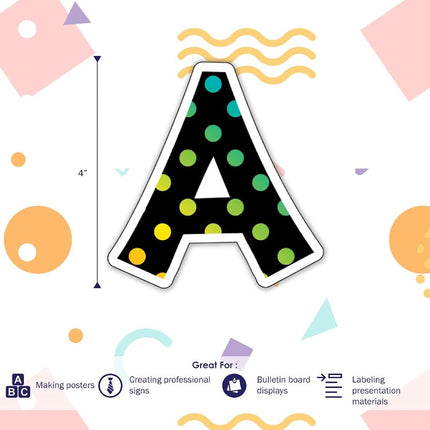 Barker Creek Letter Pop-Outs, 4" Over The Rainbow, Multicolor Designer Letters for Bulletin Boards, Breakrooms, Reception Areas, Signs, Displays, and More! 4", 255 Characters per Set (1712)