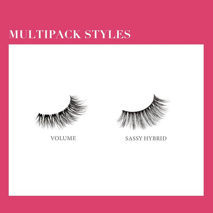 KISS Lash Couture Luxtension, False Eyelashes, 'Volume Full Set', 14 mm, Includes 4 Pairs Of Lashes, Contact Lens Friendly, Easy to Apply, Reusable Strip Lashes