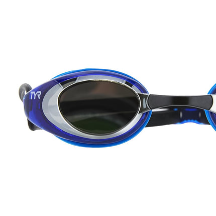 TYR Unisex Adult Blackhawk Racing Mirrored Low Profile Swimming Goggles - Silver/Blue/Black, Medium
