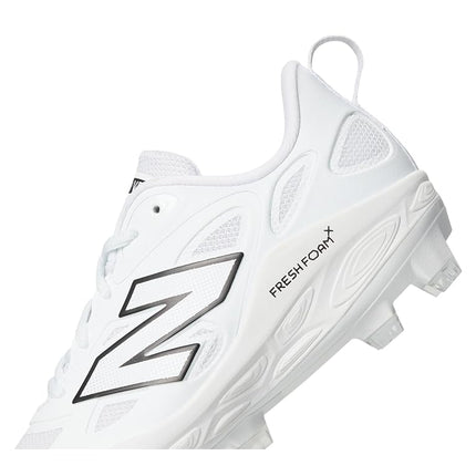 New Balance Women's Fresh Foam Velo V4 Molded Softball Shoe, White/Black, 5