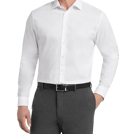 UNLISTED Men's Solid Dress Shirts, White, 3XL 19" 