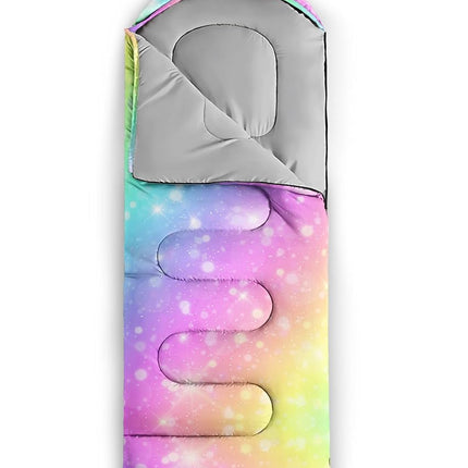 QOOMO Rainbow Waterproof Sleeping Bags for Adults & Kids, 31x90inch