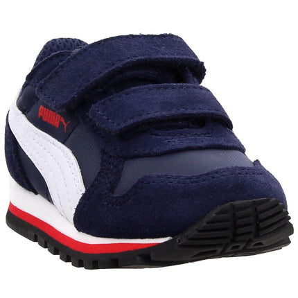PUMA Unisex-Child St Runner Hook and Loop Sneaker, Black/Dark Shadow, 3 UK