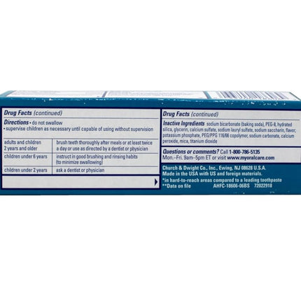 Arm & Hammer Truly Radiant Bright & Strong Whitening Toothpaste .9 Oz Travel Size (Pack of 6)