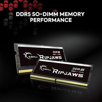 G.SKILL Ripjaws DDR5 SO-DIMM Series DDR5 RAM 64GB (2x32GB) Up to 4800MT/s CL40-39-39-76 1.10V Unbuffered Non-ECC Notebook/Laptop Memory SO-DIMM (F5-4800S4039A32GA2-RS)