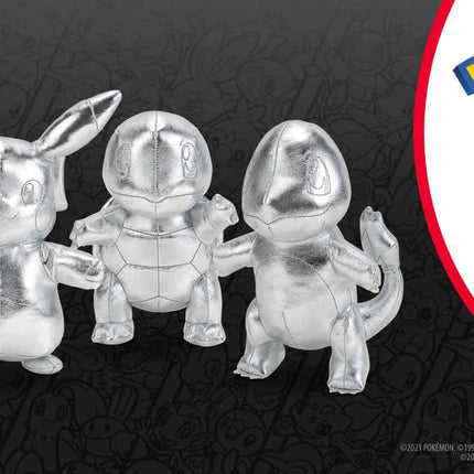 Pokémon 25th Celebration 8" Silver Bulbasaur Plush - Limited Edition Shiny Silver Frog Stuffed Animal Toy - 2+