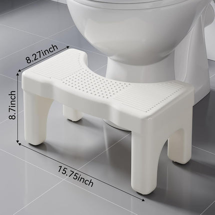 Kzeirm 9 inch Toilet Step Stool Squat Adult, Upgraded Toilet Feet Stool, Bathroom Poop Stools for Adults, Pooping Stool Strong Loading Bear Capacity, White, 1 Pack