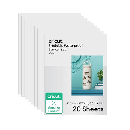 Cricut Printable Waterproof Sticker Set, White, 8.