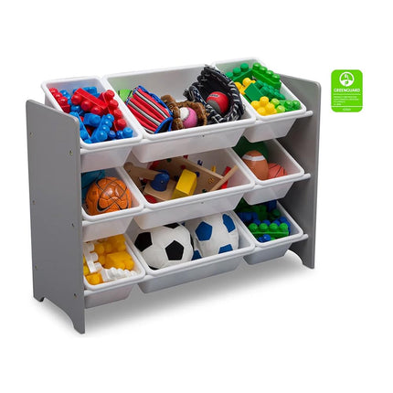 Delta Children My Size 9 Bin Plastic Toy Organizer, Grey