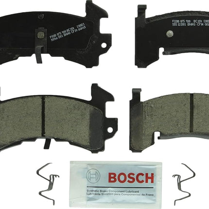 Bosch BC154 QuietCast Premium Ceramic Disc Brake Pad Set For Select Avanti, Buick, Cadillac, Chevrolet, GMC, Isuzu, Oldsmobile and Pontiac cars, trucks, and SUV's; Front