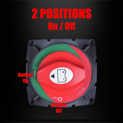 Ampper High Current Battery Switch, 12-48 V Battery Master Cut Disconnect Switch Isolator for Marine Boat, Ship, Yacht, RV, Truck (On/Off, High Current)