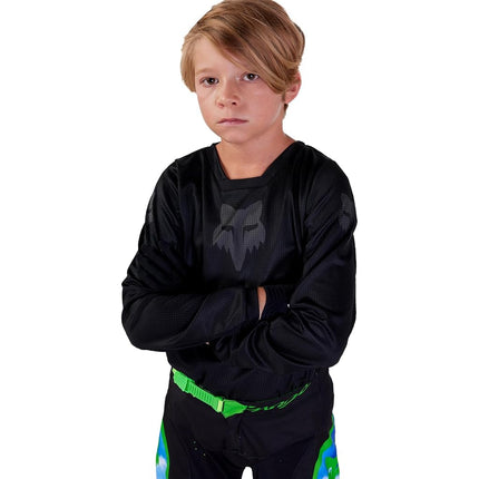 Fox Racing - Youth 180 Blackout Jersey,Black,YM