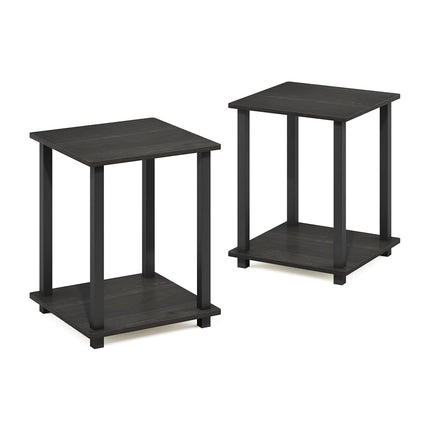 Furinno SIMPLISTIC Set of 2, 2-Tier Side Table, Espresso