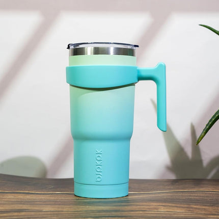 BJPKPK 40 oz Stainless Steel Insulated Tumbler Cups with Handle and Straw and Lid,Mint