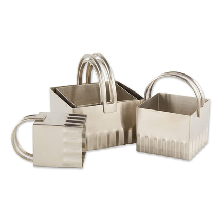 RSVP Endurance Square Biscuit Cutters, Rippled, Set of 4