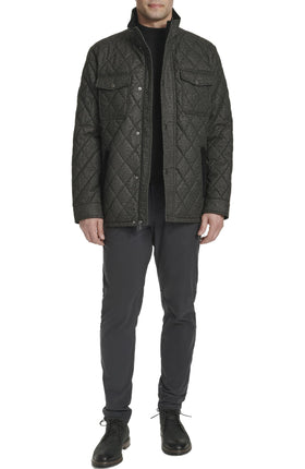 Cole Haan Men's Print Casual Formal Jacket, Navy, 
