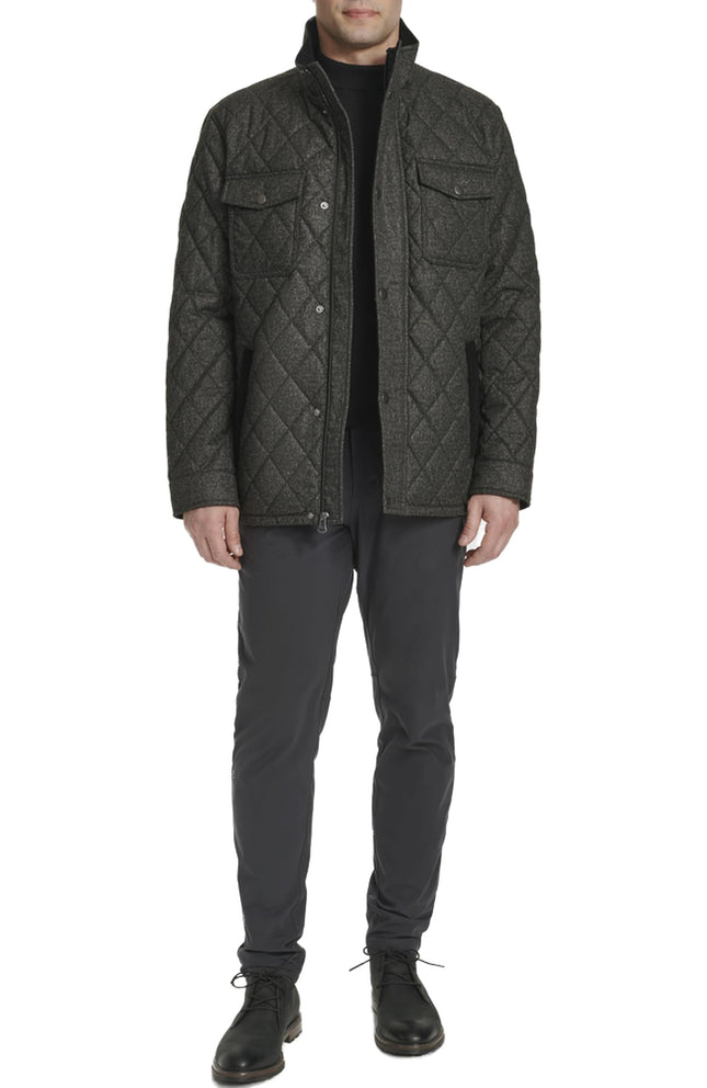 Cole Haan Men's Print Casual Formal Jacket, Navy, 