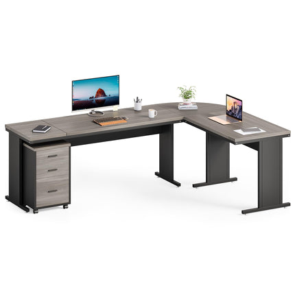 LITTLE TREE 82.67" Long Executive Desk with Drawer