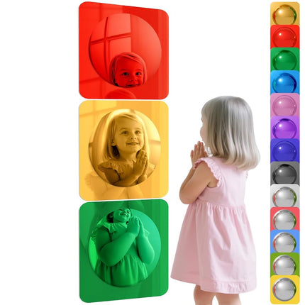 Geiserailie 3 Pcs Sensory Wall Bubble Mirrors, 10 