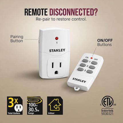 Stanley 31166 Wireless Remote Control System, 3 Each