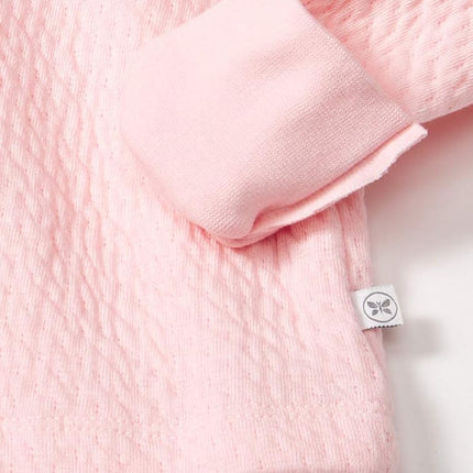 HonestBaby Baby Girls' Organic Cotton Matelasse Side-snap Kimono Top T-Shirt, Pink, Preemie