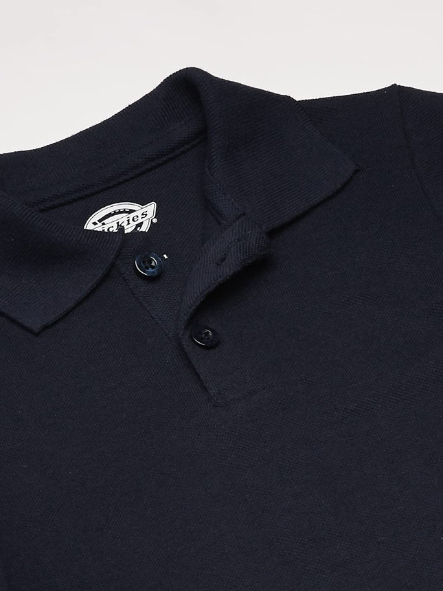 Dickies Big Boys' Short Sleeve Pique Polo Shirt, Dark Navy, Medium (10/12)