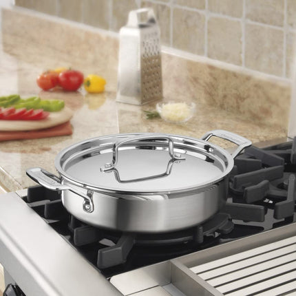 CUISINART MCP55-24N Cacerola de acero inoxidable de 3 cuartos de galón MultiClad Pro con tapa