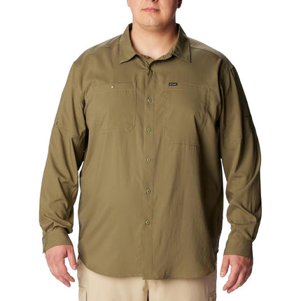 Columbia Men's Silver Ridge Utility Lite Long Sleeve Hiking Shirt, Stone Green, XL