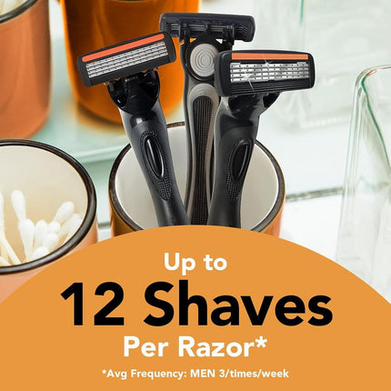 BIC Hybrid Flex 4 Sensitive Titanium Men's Disposable Razors, For a Smooth, Ultra-Close and Comfortable Shave, 8 Cartridges and 1 Handles, 9 Piece Razor Set