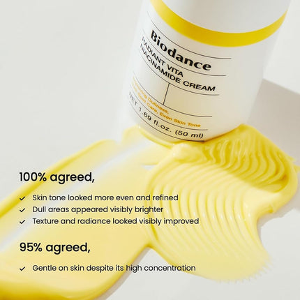 BIODANCE Radiant Vita Niacinamide Cream, Brightening, Dark Spot Correcting Facial Moisturizer, Korean Skin Care | Gifts for women | 1.69 fl.oz, 50ml