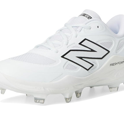 New Balance Women's Fresh Foam Velo V4 Molded Softball Shoe, White/Black, 5