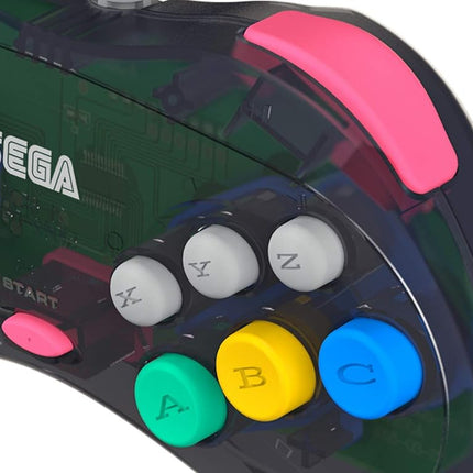 Retro-Bit Official Sega Saturn USB Controller Pad (Model 2) for Sega Genesis Mini, PS3, PC, Mac, Steam, Switch - USB Port (Slate Gray)