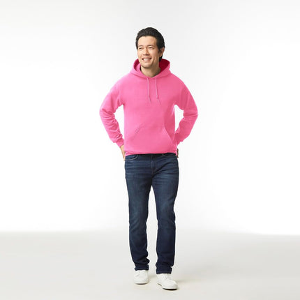 Gildan Men's Fleece Hooded Sweatshirt, Style G18500 Hooded Sweatshirt, Safety Pink, S